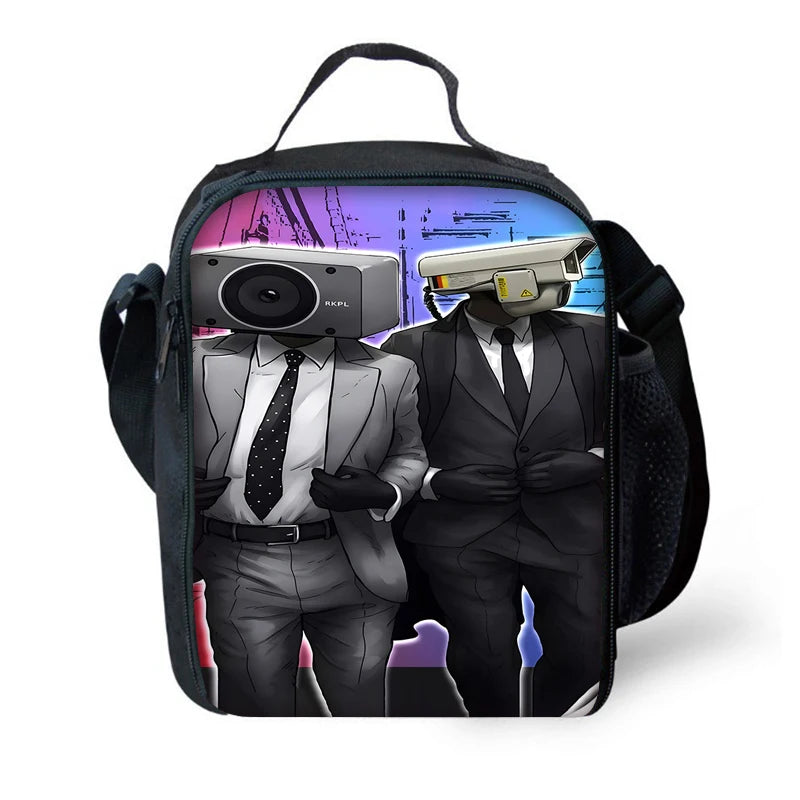 Mochila de baño Skibidi escolar para niños con bolsas para el almuerzo, bolsas para lápices, mochilas escolares para niños y niñas, el mejor regalo