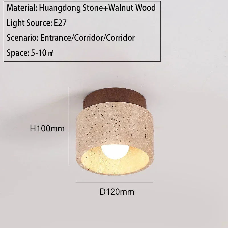 Lámpara de techo LED de piedra travertino, accesorio de iluminación para pasillo, sala de estar, comedor, decoración de dormitorio, lámpara de techo