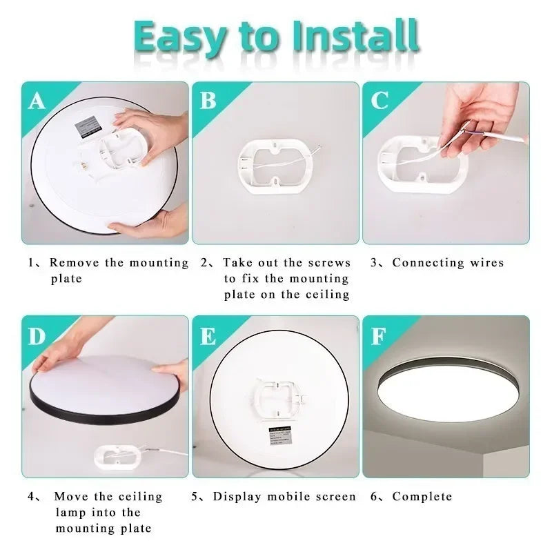 Lámpara de techo Led 110-265V Panel ultrafino luz Led para sala de estar dormitorio iluminación interior 20W 30W luces de techo redondas cuadradas