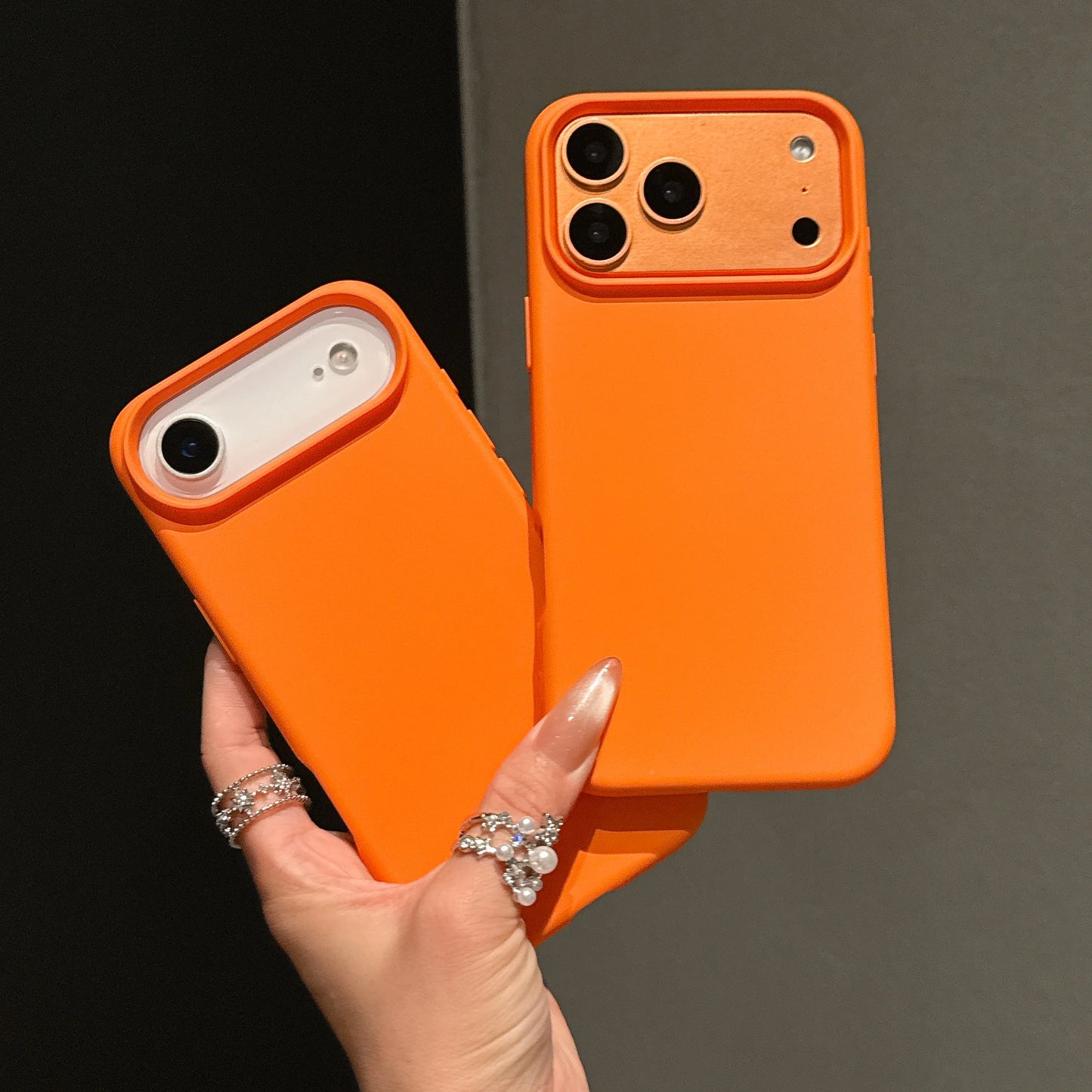 Funda Original de silicona líquida de Color naranja para iPhone 17 Pro Max 17 16 15 14 13 12 11 ProMax mini Plus cubierta de parachoques antideslizante