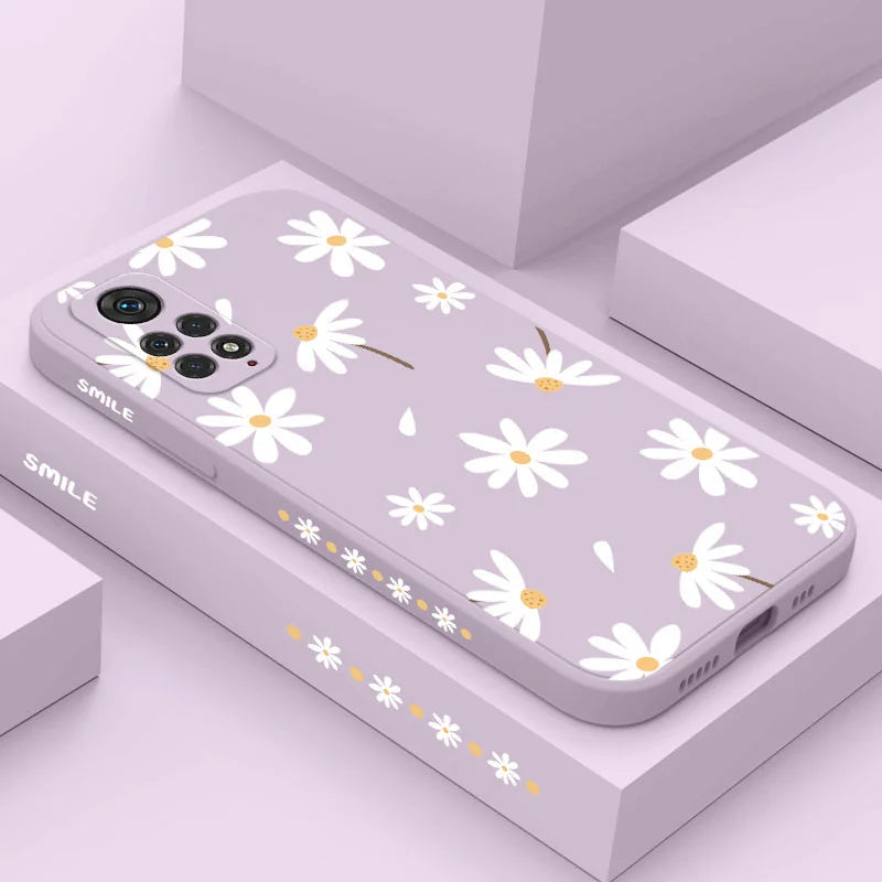 Funda de teléfono con diseño de margaritas para Xiaomi Redmi Note 14 13 12 12S 11 11S 10 10A 10T 10S 9T 9 8 7 Pro Plus 10C 4G 5G