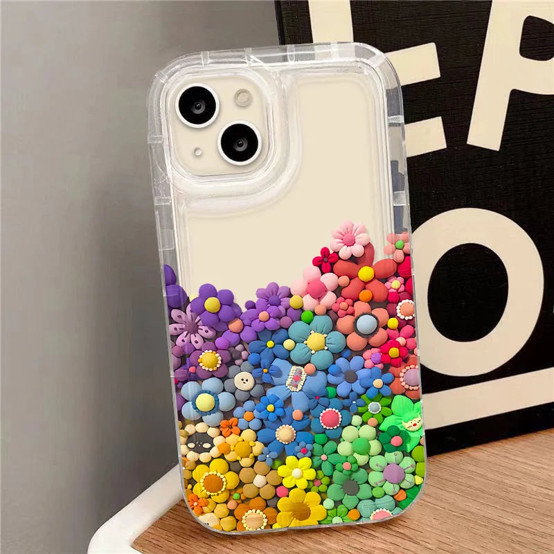 Fundas de teléfono transparentes para iPhone 13, Funda para iPhone 17 Air 16e 15 16 12 11 14 13 Pro Max, Funda de silicona suave con corazón de amor a prueba de golpes
