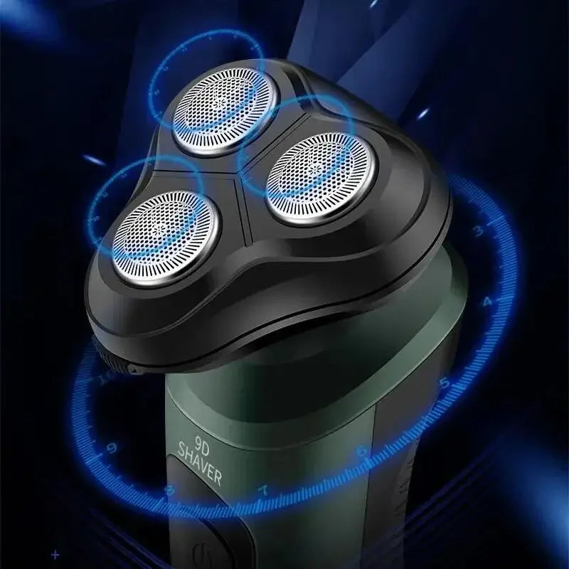 Afeitadoras eléctricas para hombres, maquinilla de afeitar eléctrica resistente al agua, uso en seco y húmedo, máquina de afeitar rotativa con batería recargable