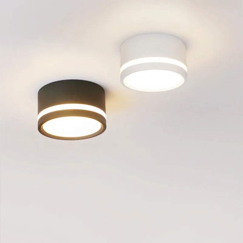 Luz de techo lámpara de punto redonda Led sala de estar Downlight montado en superficie AC220v luminaria luz decoración del hogar 7W 10W blanco cálido