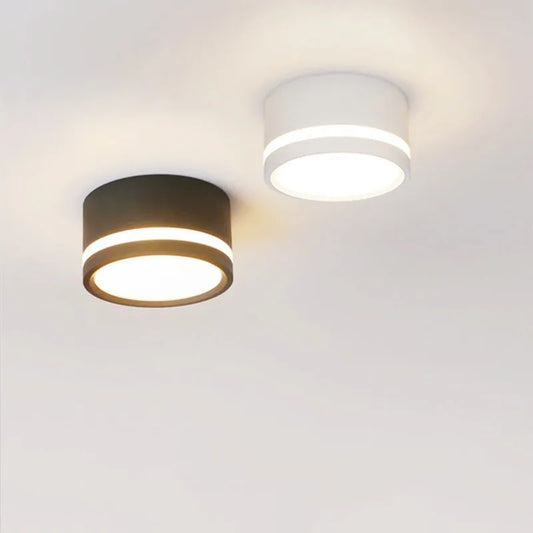 Luz de techo lámpara de punto redonda Led sala de estar Downlight montado en superficie AC220v luminaria luz decoración del hogar 7W 10W blanco cálido