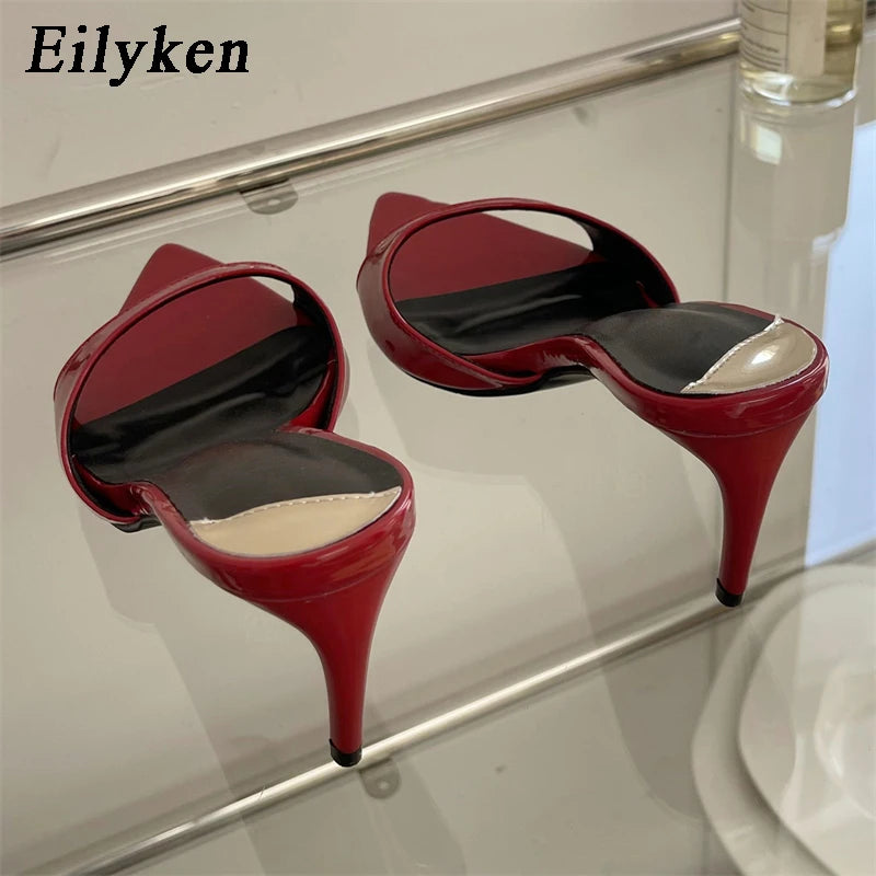 Eilyken, zapatillas sexis de tacón fino para Mujer, moda de verano, sandalias con punta estrecha, sandalias de fiesta para Stripper, zapatos de mula, Zapatillas para Mujer