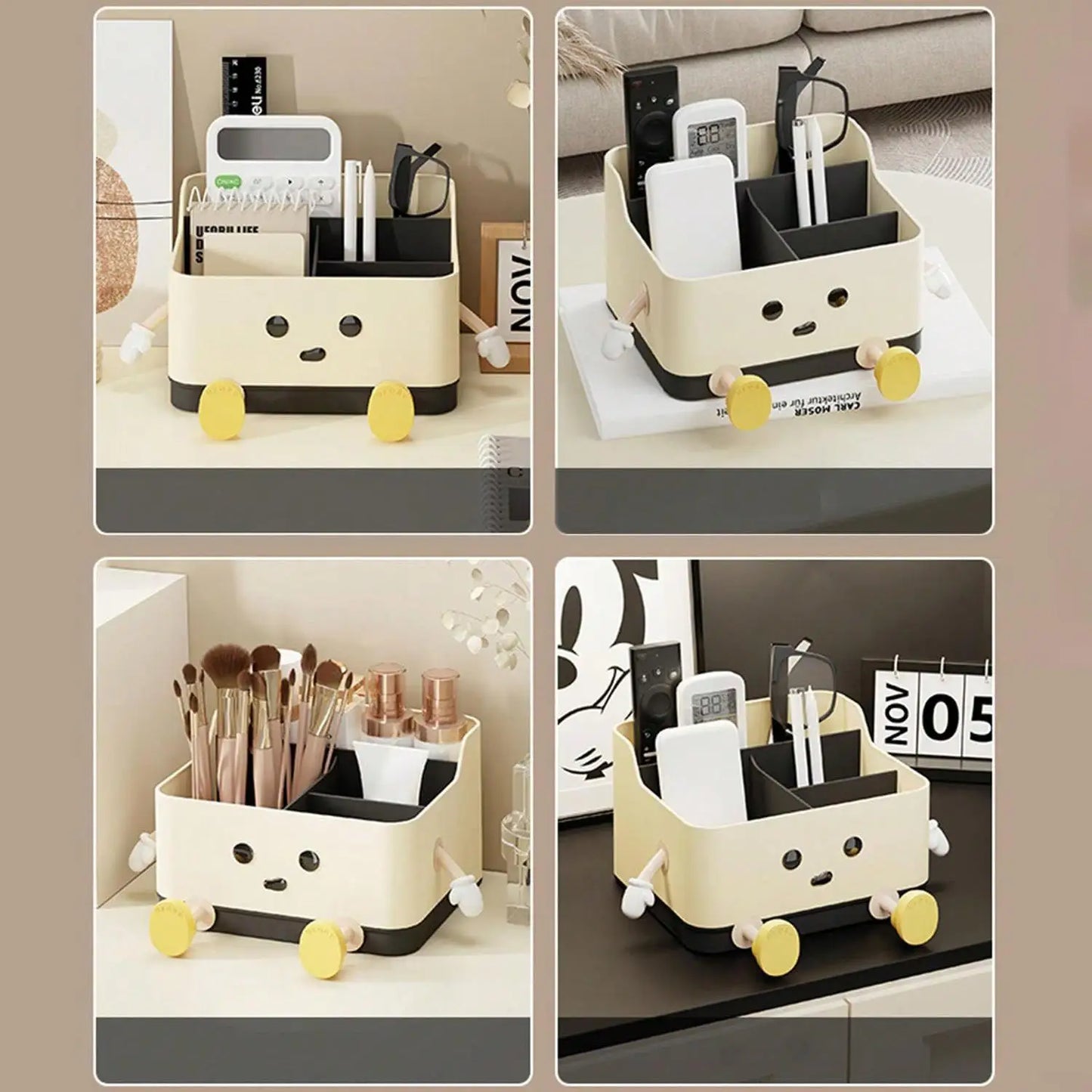 Caja de almacenamiento de escritorio multifuncional, estante para organización de cosméticos, almacenamiento en encimera y caja de exhibición (con pegatina), 1 ud.