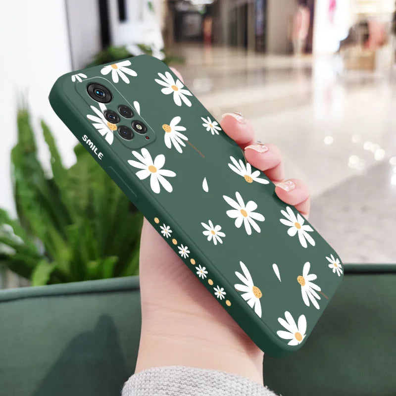 Funda de teléfono con diseño de margaritas para Xiaomi Redmi Note 14 13 12 12S 11 11S 10 10A 10T 10S 9T 9 8 7 Pro Plus 10C 4G 5G