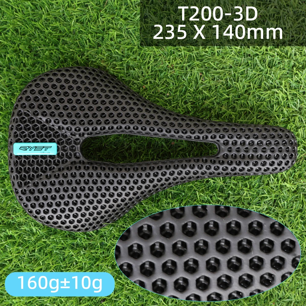 RYET-sillín de carbono para bicicleta con estampado 3D, 140mm, 142mm, superligero, para carreras de montaña, EVA, cojín para asiento de bicicleta, pieza de asiento para ciclismo