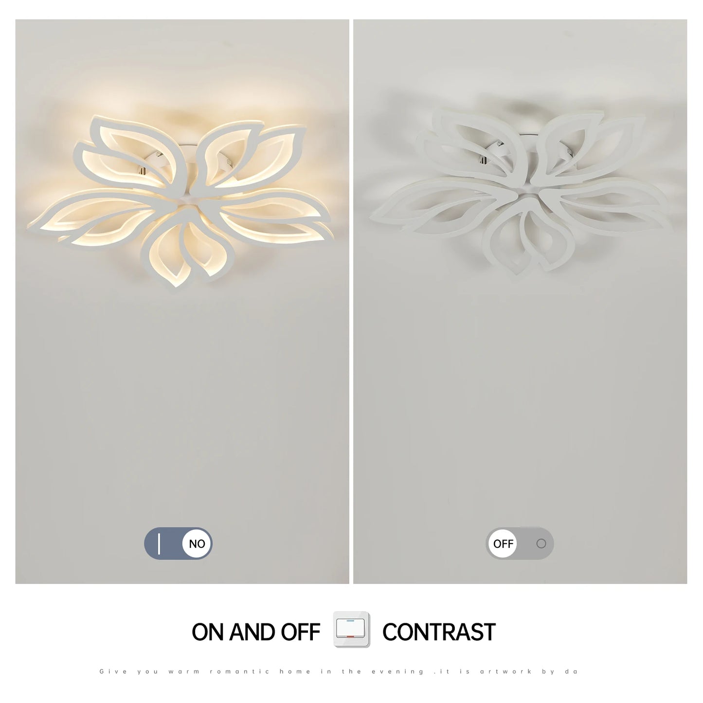 Lámpara de techo LED, lámpara de techo de hojas modernas, montaje empotrado para sala de estar, estudio, comedor, dormitorio