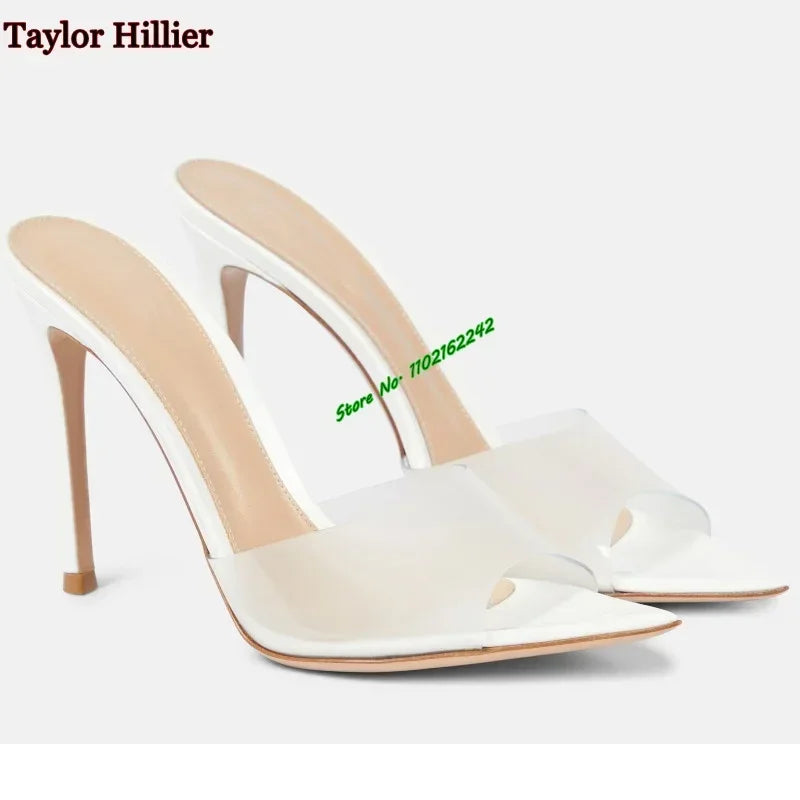Zapatillas de punta puntiaguda para mujer, zapatos de tacón de aguja de 5cm/8cm/10cm, estilo francés, Sexy, a la moda, talla 46, novedad de verano, 2024