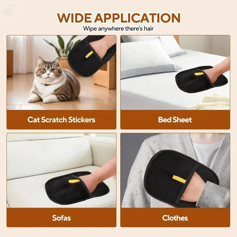 Removedor de Pelo de Mascotas, Guantes Lavables Portátiles para Quitar Pelo de Ropa, Productos de Limpieza para Mascotas, Accesorios para Mascotas