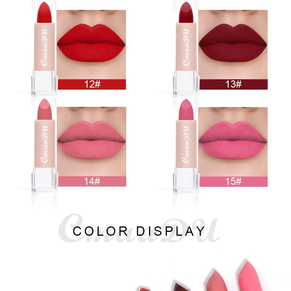 Lápiz Labial de 15 Colores, Impermeable, de Larga Duración, Mate, Terciopelo, Sexy, Rojo, Brillo Labial Nude, Brillo Labial Brillante, Tinte Labial Rojo Intenso, Maquillaje