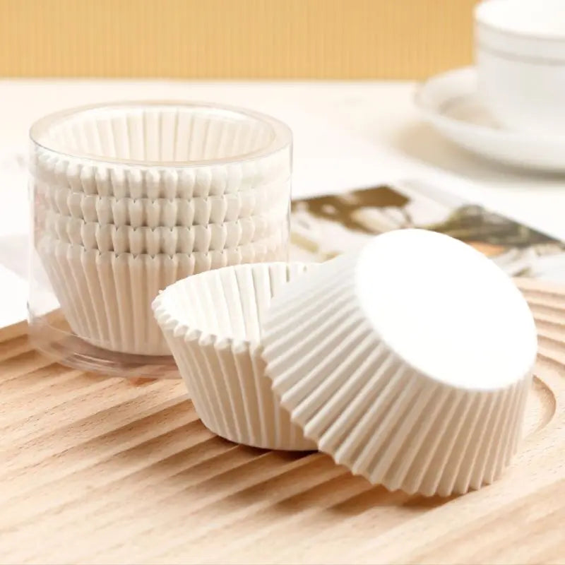 100 Uds. Tazas desechables para muffins, moldes para tarta de huevo, tazas para magdalenas resistentes al calor, revestimientos de papel grueso para magdalenas, moldes para tarta, herramientas para hornear