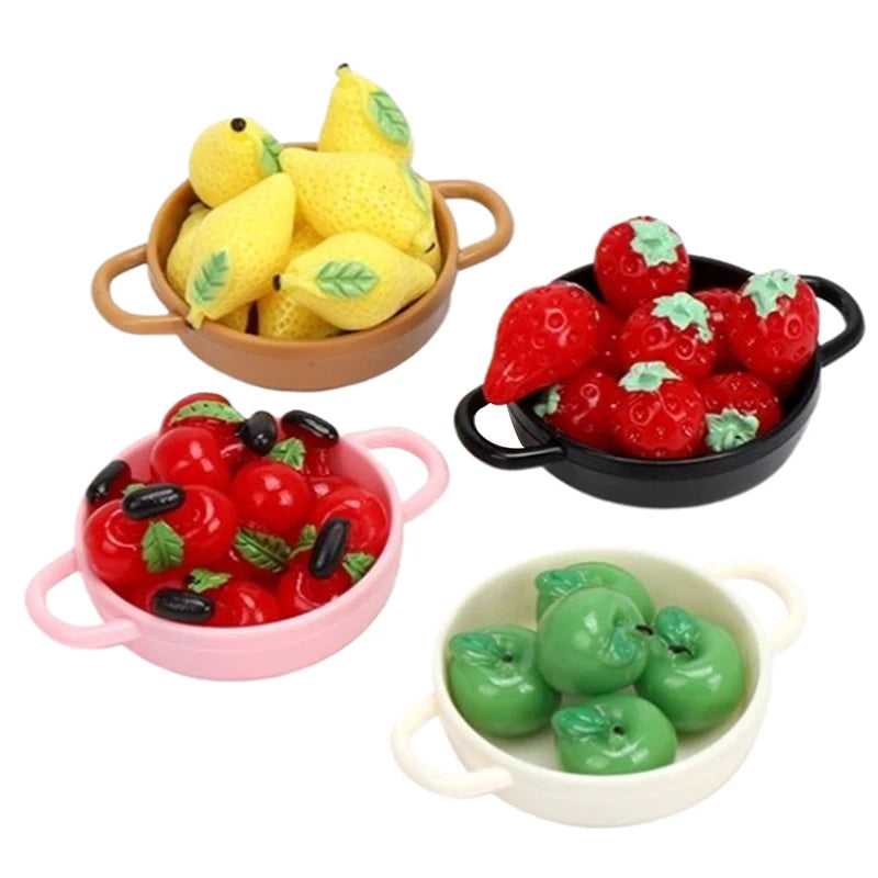 Mini olla para casa de muñecas, modelo de casa de muñecas en miniatura, utensilios de cocina decorados, accesorios para casa de muñecas, 1 ud.