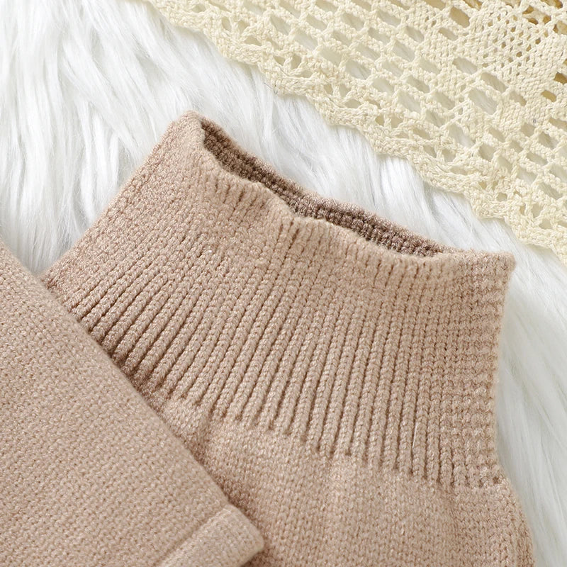 Conjuntos de ropa para niñas pequeñas, suéteres lisos de manga larga, cárdigans y pantalones, trajes tejidos para recién nacidos de 0 a 9m, chándales de 2 uds.