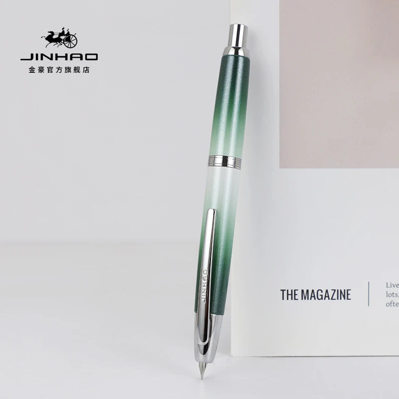 JINHAO 10 pluma estilográfica de prensa, punta retráctil EF/F de Metal con Clip, convertidor de pluma de tinta para escribir, suministros escolares, papelería PK A1 A2