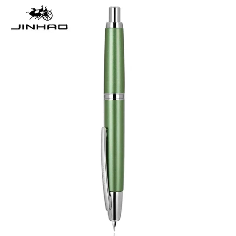 JINHAO 10 pluma estilográfica de prensa, punta retráctil EF/F de Metal con Clip, convertidor de pluma de tinta para escribir, suministros escolares, papelería PK A1 A2