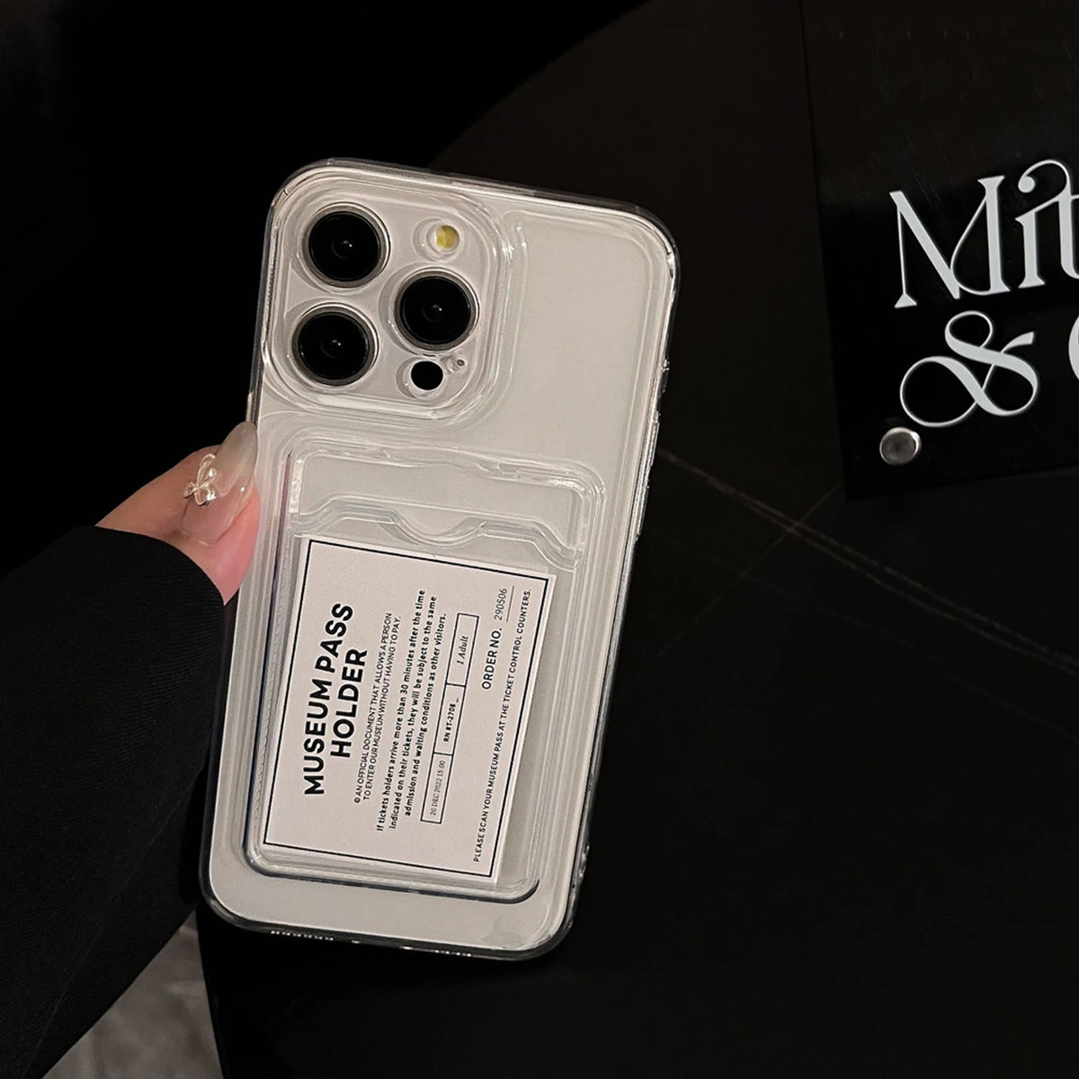 Funda Transparente de Silicona para iPhone 17 16 15 14 13 12 11 Pro Max, Protección Antigolpes, Cubierta Trasera Suave con Bolsillo para Tarjetas