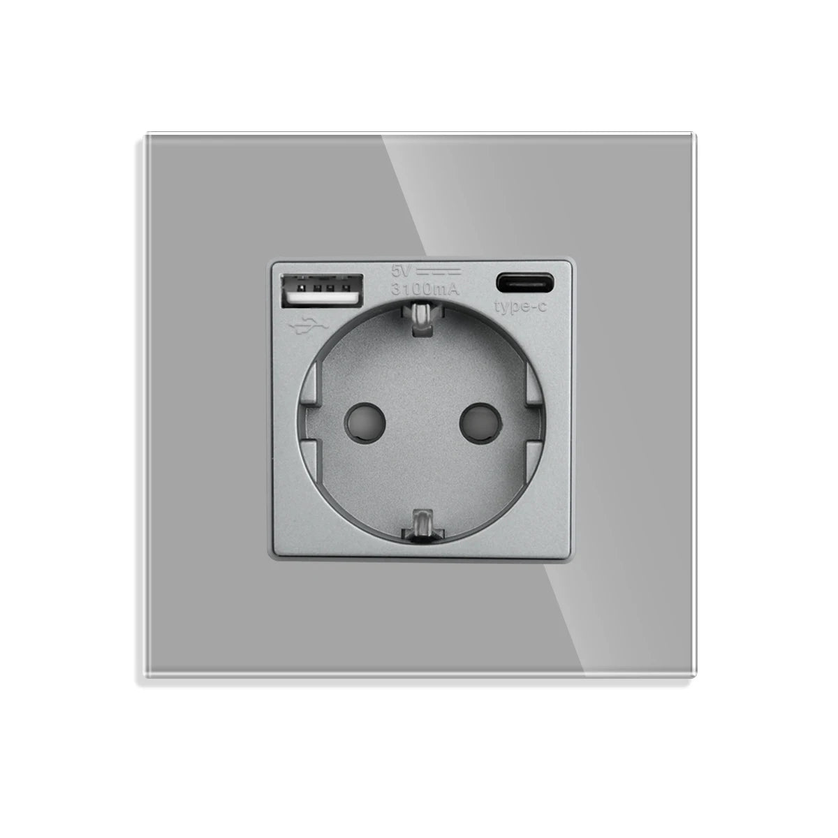 Bingoelec-interruptor de luz inteligente gris y enchufe de pared WiFi con Panel de cristal, interruptores con enchufes para mejorar el hogar
