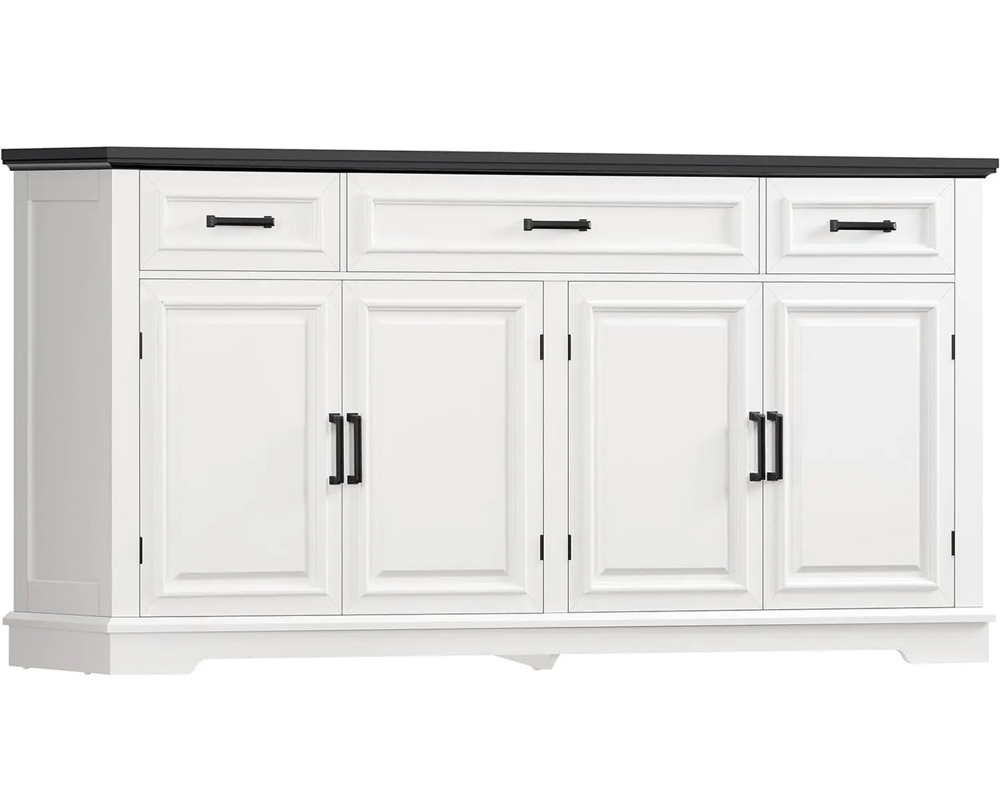 59" Large Buffet Cabinet with 4 Doors 3 Drawers Adjustable Shelves Coffee Wine Bar Storage Living Room, Customized