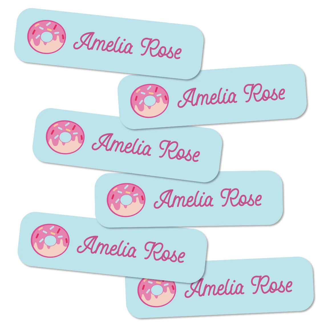 132 pegatinas de nombre personalizadas para niños, etiquetas de nombres impermeables personalizadas para botellas, loncheras, útiles escolares