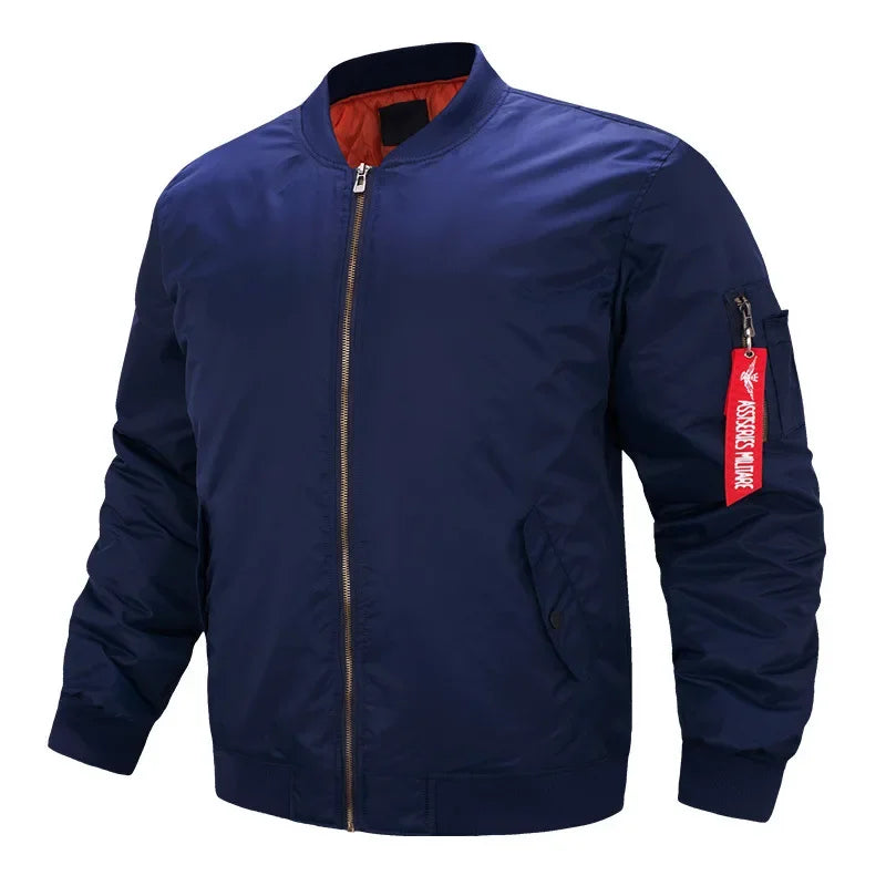 MA-1 chaqueta Bomber de vuelo para hombre, chaquetas informales gruesas y finas con cremallera, abrigo de invierno impermeable para piloto de béisbol, talla grande 8XL