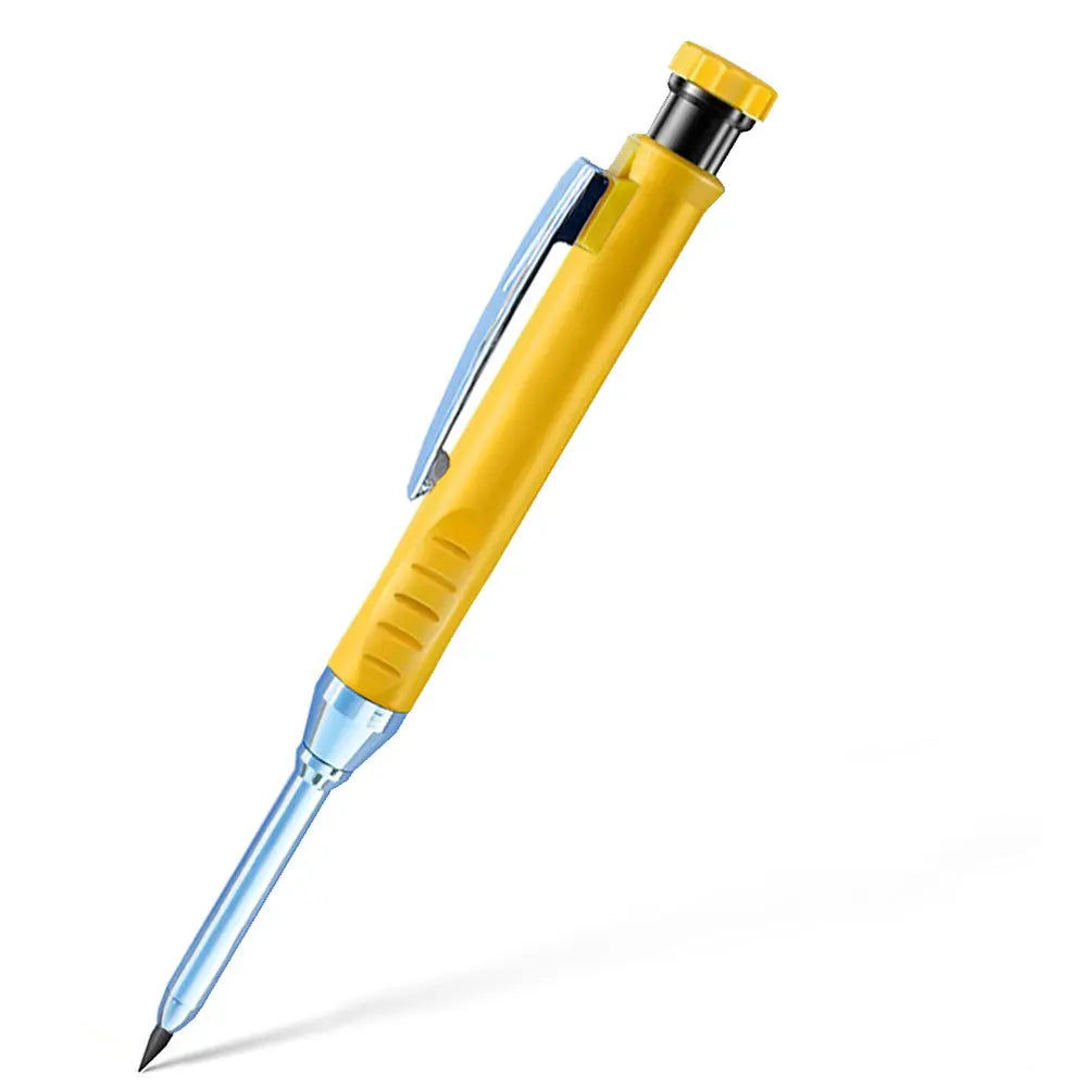 Lápiz mecánico de carpintero sólido de 2,8mm con afilador para construcción de carpintería, lápiz de carpintero de cabeza larga, suministro de papelería