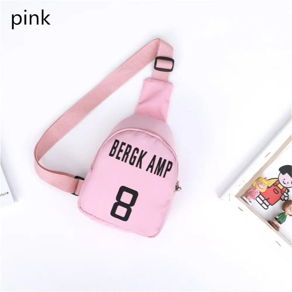 Bolso de hombro de moda para niños y niñas, bolso de pecho, bolso de mensajero, bolso de ocio deportivo, estampado de número de moda