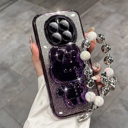 Funda con soporte para espejo de maquillaje de conejo, funda protectora para pulsera Magic 7 Lite 6 5 Pro Magic7 Pro Honor X9A/B X9C X7A/B
