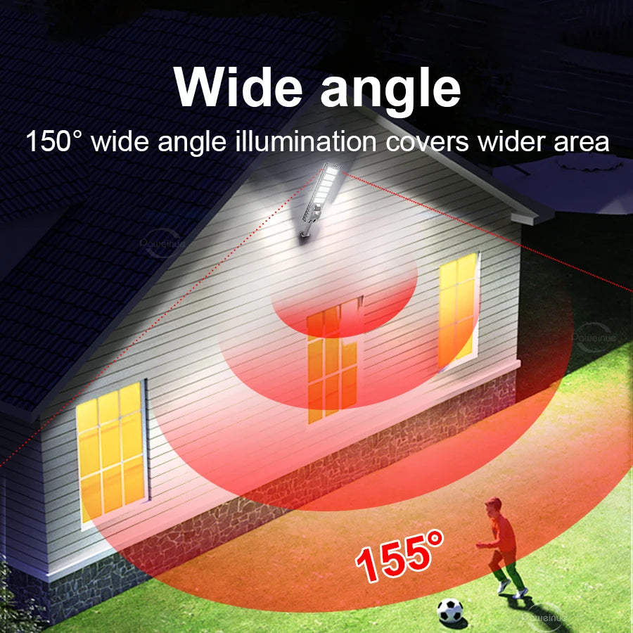 Luz Solar grande de 600W y 20000LM para exteriores, lámpara Solar con Sensor de movimiento y Control remoto, lámpara impermeable para pared de calle y patio