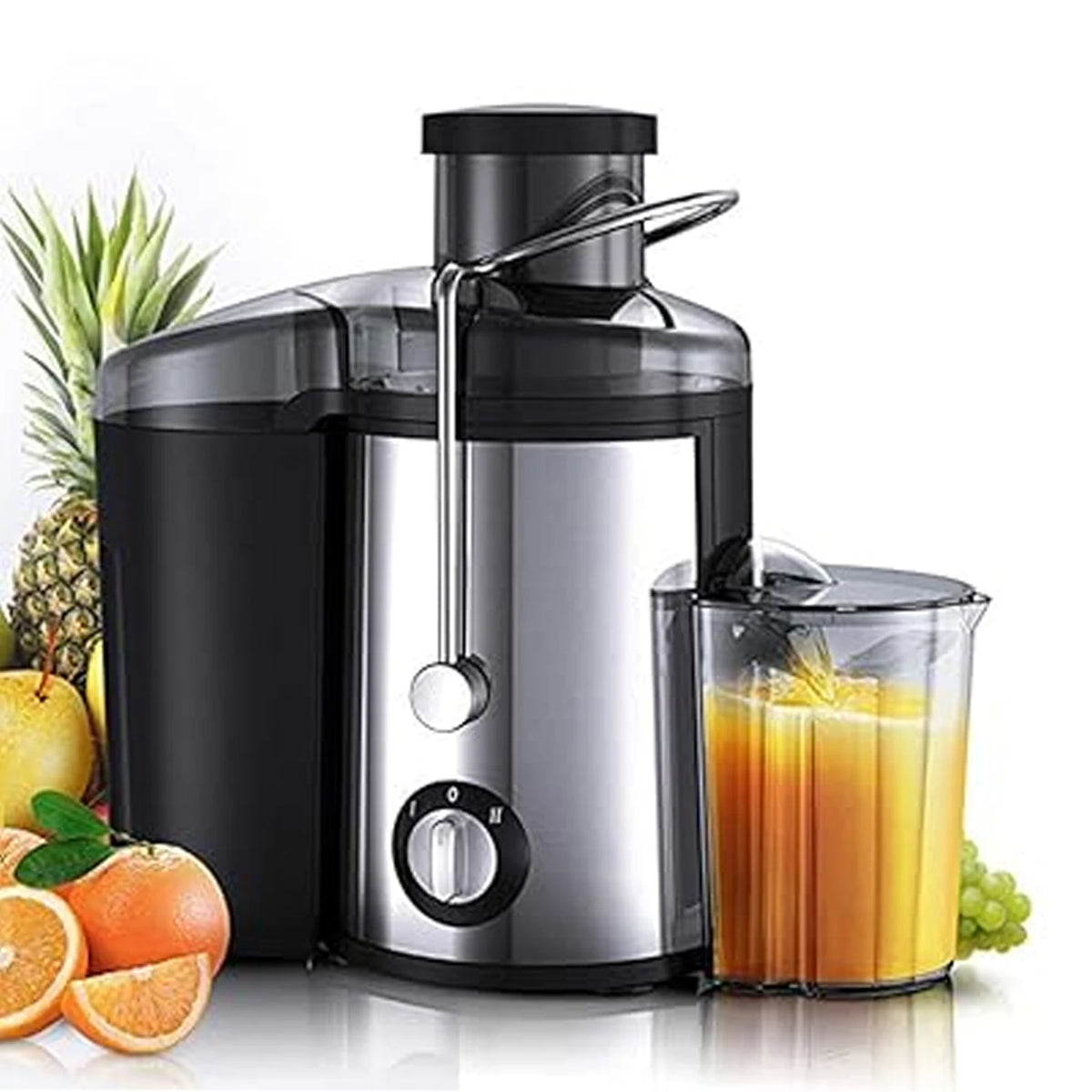 Exprimidor de Doble Uso Doméstico y Comercial con Motor Potente, Producción de Jugo de Alta Velocidad Sin Residuos, Máquina de Gran Capacidad, Material Resistente a Altas Temperaturas, Exprimidor de Frutas y Verduras Fresc