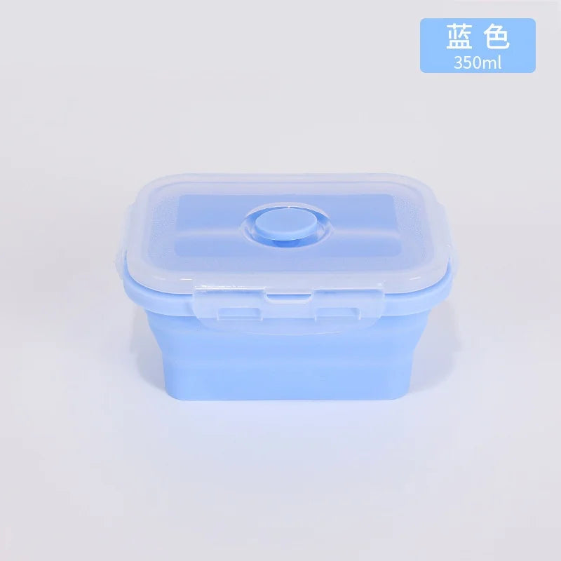 Contenedores plegables de almacenamiento de alimentos de 4PS con tapas y ventilación, juego de contenedores de preparación de comidas plegables de silicona apilables para cocina