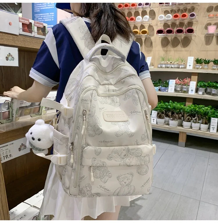 High-looking Backpack for Girls Lightweight and Large-capacity Schoolbag for Middle and High School Students Casual backpacks 배낭
