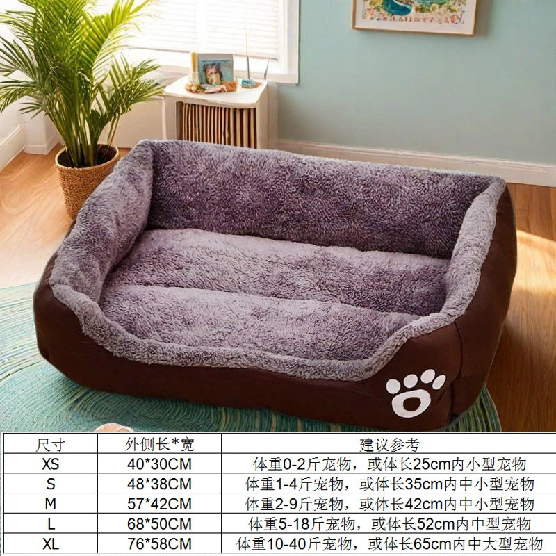 Casa grande para mascotas, cama para perros y gatos, estera larga de felpa para dormir profundo, cojín suave y cálido para perros pequeños, camas tranquilas para cachorros, Chihuahua