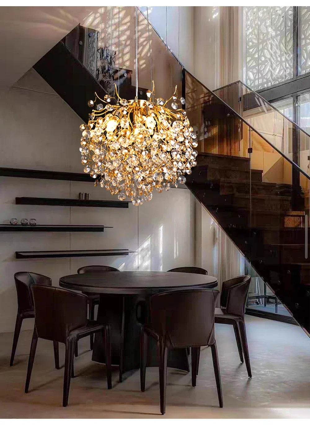 Candelabro de techo moderno para sala de estar, lámpara colgante de cristal de lujo para decoración Interior de Hotel y cocina, accesorio de iluminación