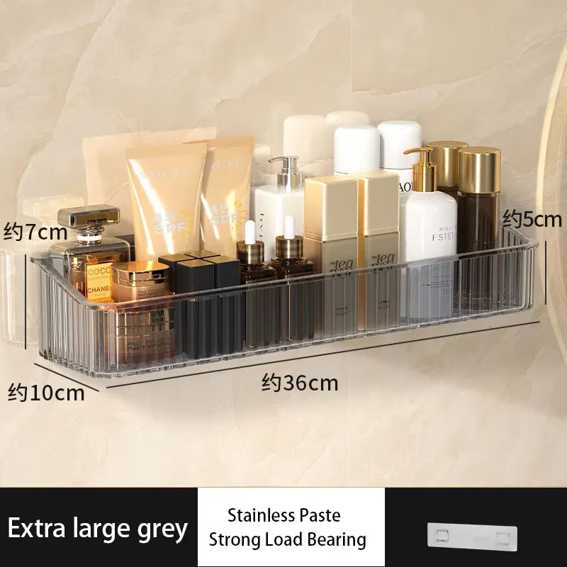 Estante de Almacenamiento de Lujo Ligero Sin Perforaciones para Baño, Soporte de Pared para Lavabo y Cosméticos