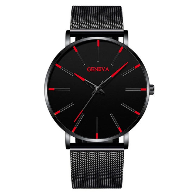 Reloj de pulsera de cuarzo para hombre minimalista ultrafina