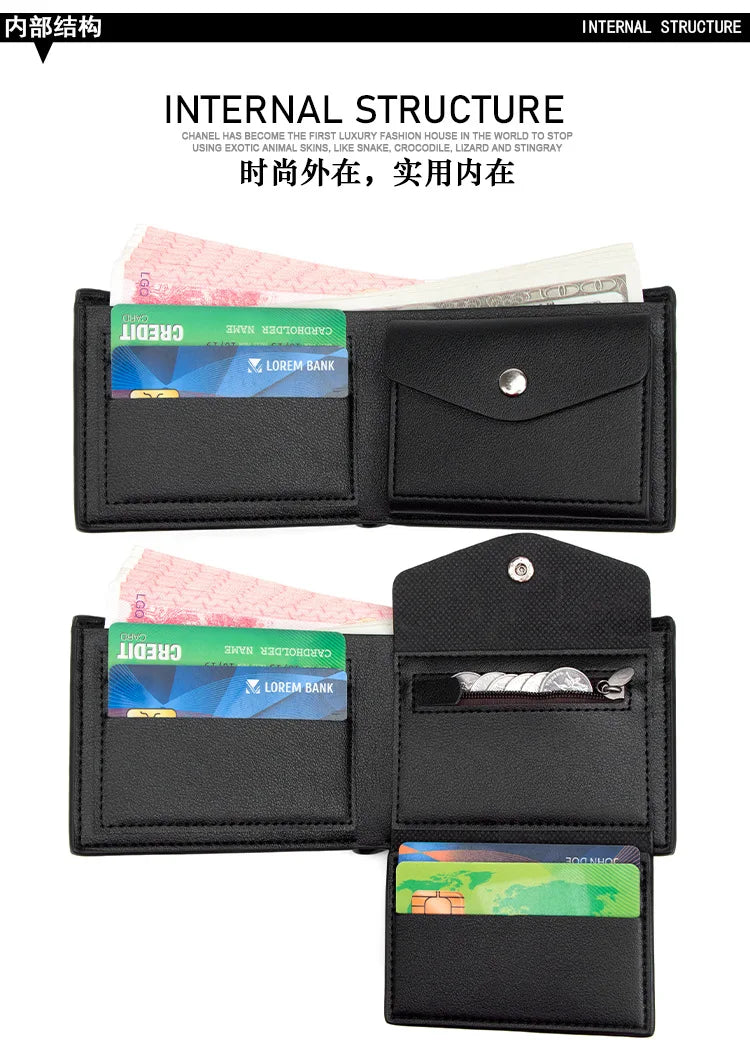 Cartera de Diseño 2026 con Grabado, Billetera Bifold Compacta para Hombre, Múltiples Ranuras para Tarjetas, Bolsillo para Monedas, Accesorio de Moda Diaria, Regalo para Hombre