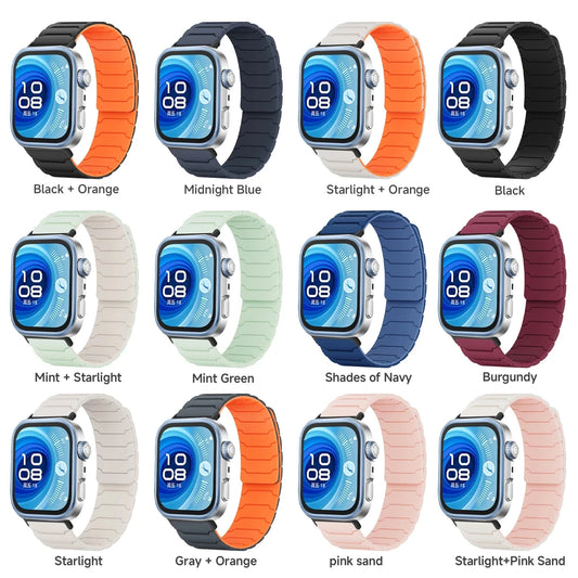 Correas magnéticas de silicona para Huawei Watch Fit 4/Fit 3, pulsera deportiva de repuesto para Huawei Watch Fit 4 Pro/4 Correa