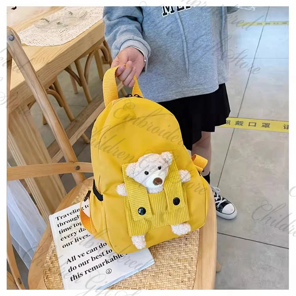 Mochila con nombre personalizado para niños, mochila bordada con dibujos animados para bebé, bolsa de libros para jardín de infantes, mochilas para salir, novedad