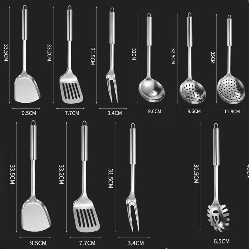 Utensilios de cocina, utensilios de cocina, pala de acero inoxidable, cuchara para sopa, utensilios giratorios, vajilla, herramienta de cocina, utensilios de cocina
