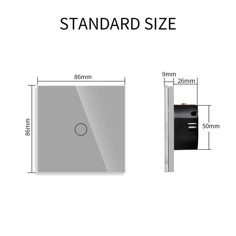 Bingoelec-interruptor de luz inteligente gris y enchufe de pared WiFi con Panel de cristal, interruptores con enchufes para mejorar el hogar