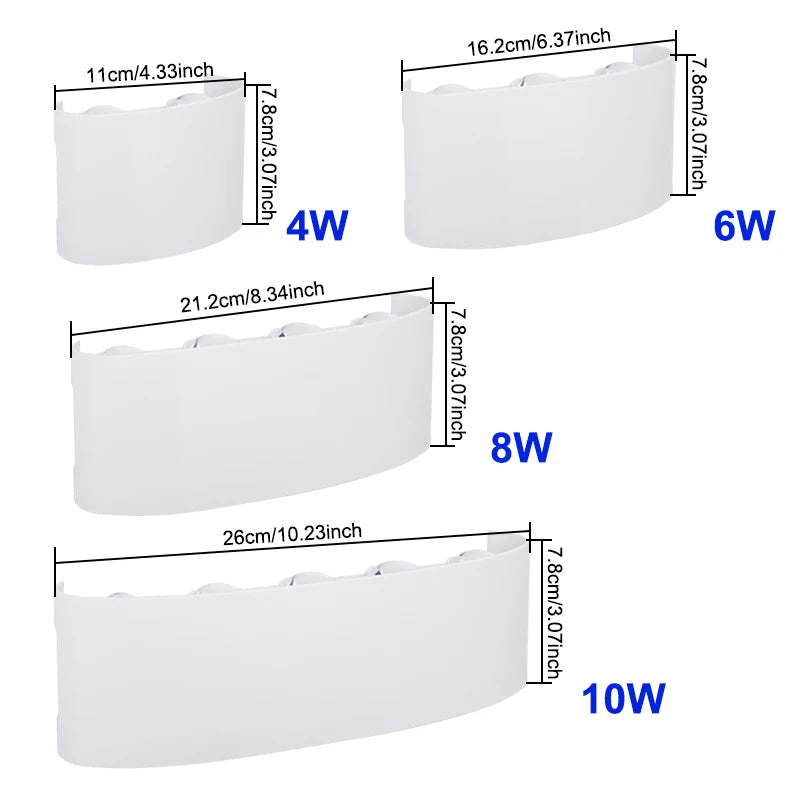 Lámpara de pared LED para interior arriba y abajo, luz de pared Interior para dormitorio, sala de estar, pasillo, iluminación exterior, decoración del hogar