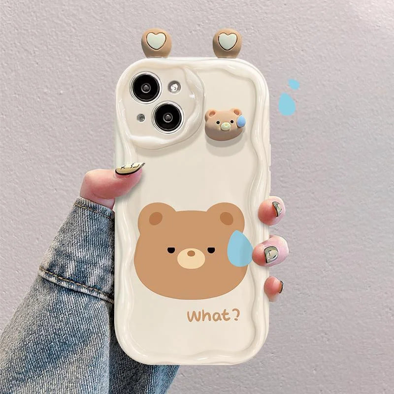 Funda de teléfono para OPPO Realme C35 C55 C21Y C25Y C11 C33 C31 C20 C21 C12 C15 C25 C30 C30S C25S C2 5 5i 5s 6i funda lindo oso 3D