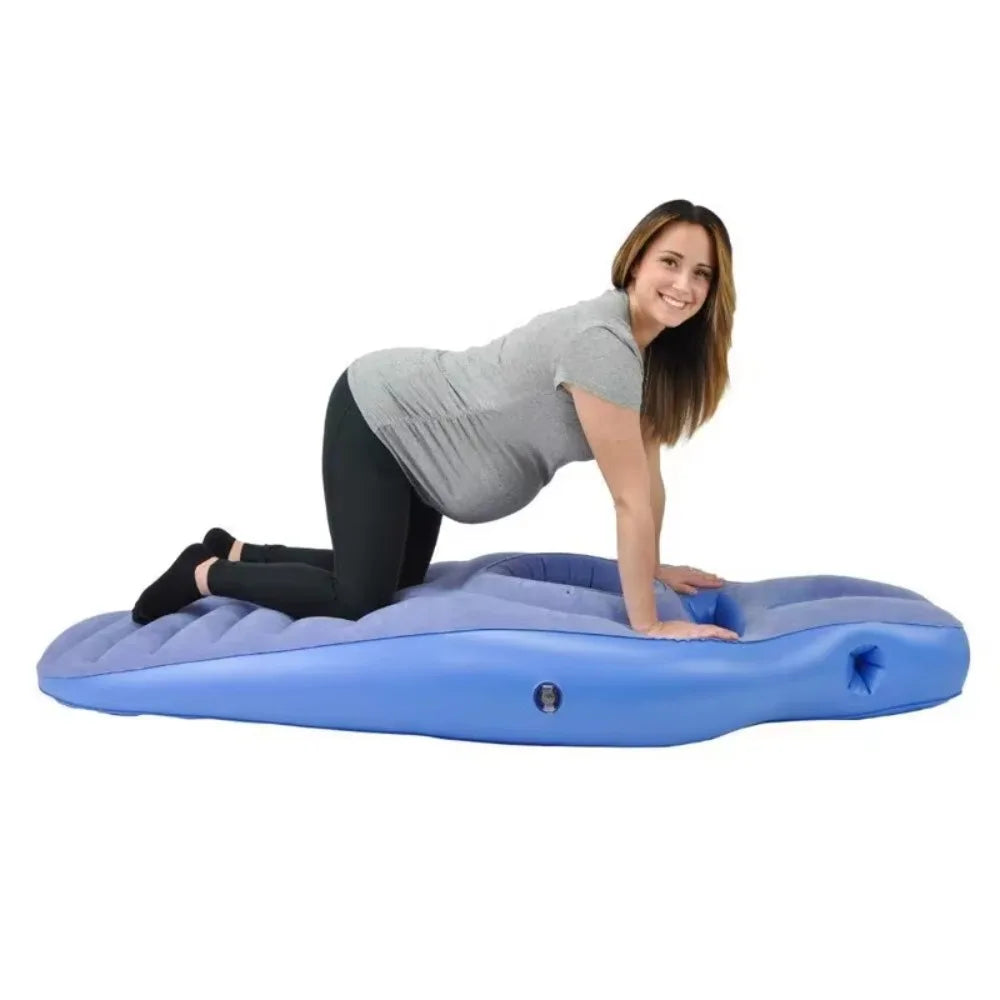 Con agujeros     Cama de maternidad inflable     Plegable     Firmeza ajustable     Estera para dormir de maternidad     Incluye bomba de aire