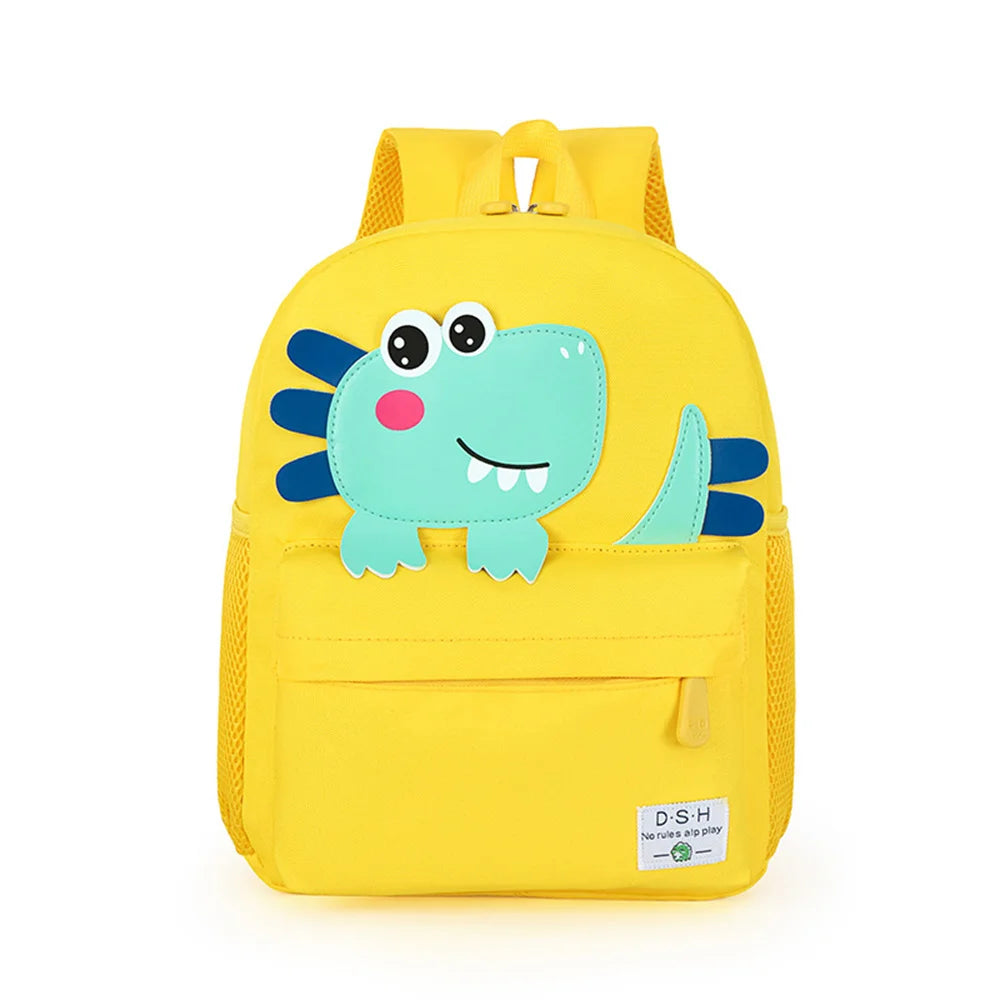 Mochila de dinosaurio pequeño con nombre personalizado, mochila escolar bonita de dibujos animados para niños, mochilas salientes con nombre bordado personalizado para niños y niñas