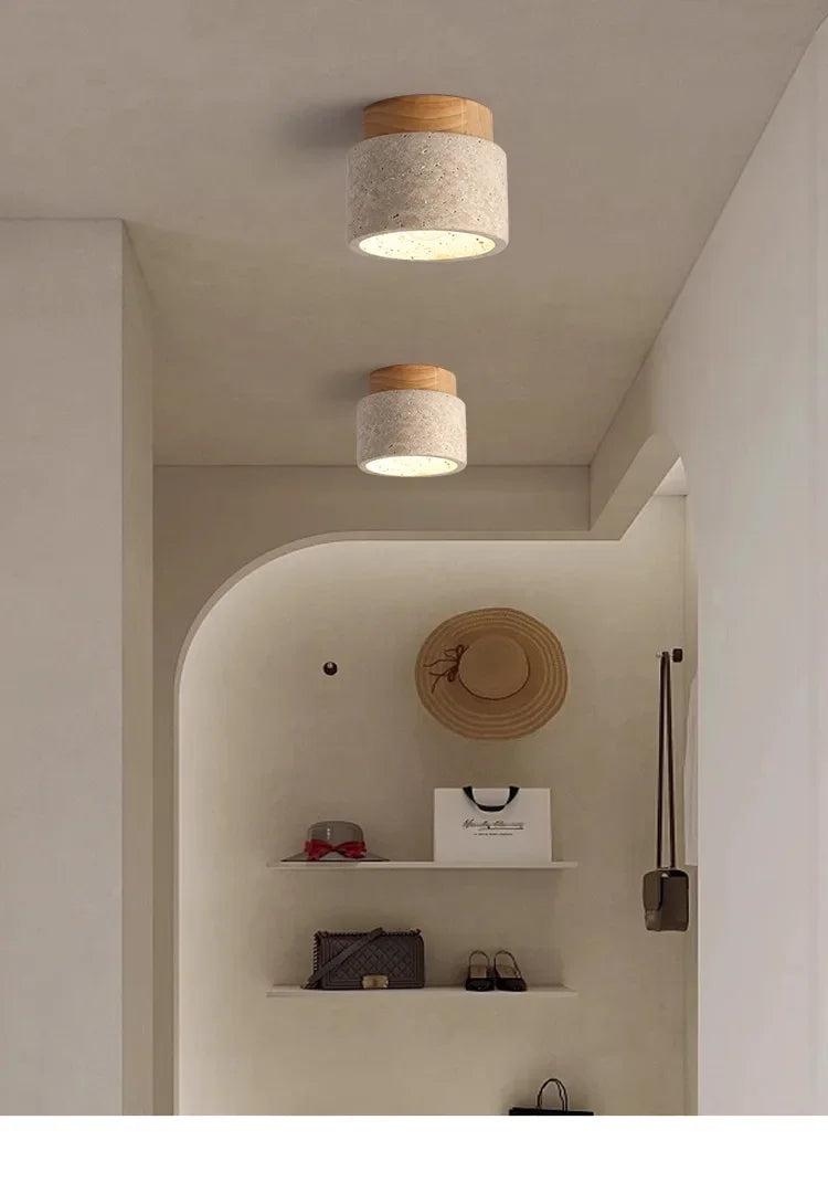 Lámpara de techo LED de piedra travertino, accesorio de iluminación para pasillo, sala de estar, comedor, decoración de dormitorio, lámpara de techo