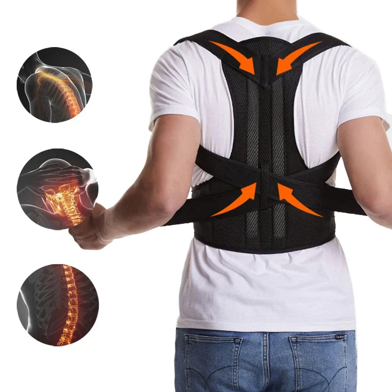 Corrector de Postura, Soporte de Espalda Ajustable y Transpirable para la Parte Superior de la Espalda, Mejora la Postura y Alivia el Dolor