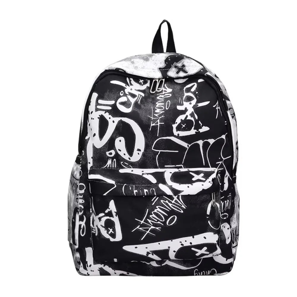 Mochila escolar para estudiantes con grafiti de gran capacidad, mochila informal de moda para mujer, mochilas escolares bonitas de dibujos animados para ir al trabajo en niñas